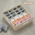 thumbnail image 5 of Tutuviw Underwear Drawer Organizer Foldable Sock Container Soft Fabric Sock Holder Storage Organizer for Underwear Socks Panties Ties Lingerie(Beige-24 Cells), 5 of 8
