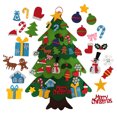 thumbnail image 2 of Árbol de Navidad de fieltro con cadena de luces LED y 32 adornos colgantes para el hogar., 2 of 14