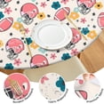 thumbnail image 4 of Colorful Football Helmets and Flowers Pattern Round Fitted Tablecloth with Elastic Edge,Dining Table Cover Waterproof,Outdoor Round Tablecloth for Camping,Dining,Indoor and Outdoor, 4 of 7