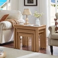 thumbnail image 4 of Joaxswe Farmhouse Nesting Tables Set of 3 – Dark Wood Living Room Table Set with Rounded Corners & 4 Thickened Legs, 4 of 9
