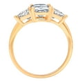 thumbnail image 2 of 2.82 ct Emerald Cut Natural Sky Blue Topaz 3 Stone 18K Yellow Gold Womens Engagement Ring, 2 of 6