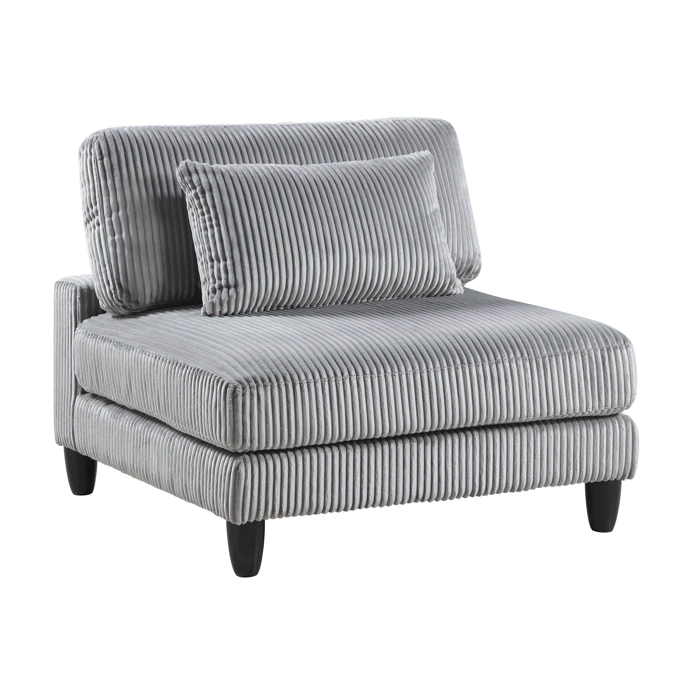 OakvillePark Caden Corduroy Armless Chair, Gray