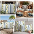 thumbnail image 5 of Lemon Striped Outdoor Waterproof Pillow Covers, Yellow Fruit Blue White Geometric Decorative Square Throw Pillowcase Sofa Cushion Sham for Patio/Couch/Chair, 20"x20" 2 Pack, 5 of 8