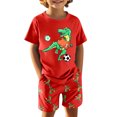 thumbnail image 6 of Hiijoy Big Boy's Cartoon Dinosaur Print Short Sleeved T-Shirt & Shorts Outfits, Sizes 7-8Y, 6 of 8