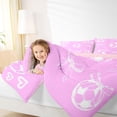 thumbnail image 4 of Erosebridal Princess Bowtie 7pcs Bedding Comforter Set For Girls,Kids Soccer Sport Football Games Queen Bedding Sets,Reversible pink, 4 of 7