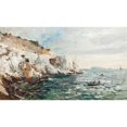 thumbnail image 2 of Luc Raphael Ponson 18x12 Black Ornate Wood Framed Double Matted Museum Art Print Titled - The Corniche of the Pont De La Falom-Monsilie, Marsaille, 2 of 5