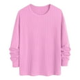 thumbnail image 3 of Zylanna Men's Long Sleeve T-Shirts, Crew Neck Loose Homewear Solid Color Casual Tops for Men Pink, 3 of 6