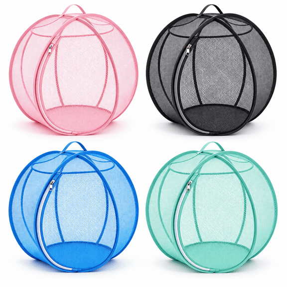 360° Panoramic Rolling Cat Playpen, Spherical Mesh Cat Hamster Ball for Indoor Outdoor Use, Collapsible Cat Exercise Enclosure with Zipper Door and Carry Handle, 1PC