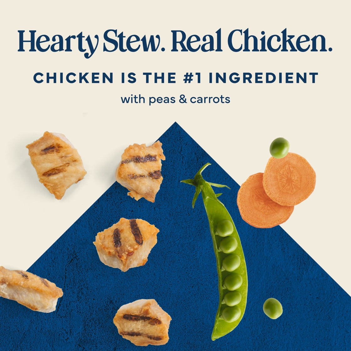 (3 pack) Blue Buffalo Love Made Fresh Dog Food, Small Breed Adult, Chunky Chicken Stew, 1-lb Tub