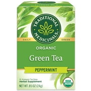 Traditional Medicinals, Organic Green Tea Peppermint Tea Bags, 16 Ct