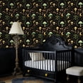 thumbnail image 4 of Magic Peel and Stick Wallpaper Golden Crescent Moons Mushrooms Glowing Vines Wall Mural 17.7in x 9.8ft Self Adhesive Removable Wall Paper Renter Friendly Wallpaper for Kids Bedroom Living Room, 4 of 8