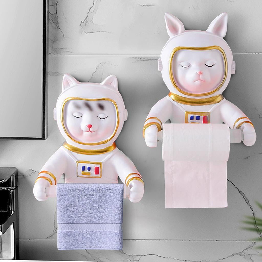 Fiocias Animal Style Bathroom Toilet Paper Holder Organizer for Restroom Hold Mega Rolls Puppy Astronaut