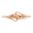 thumbnail image 5 of Solid 14k Rose Gold VS Diamond heart Ring Band Size 7.5, 5 of 6