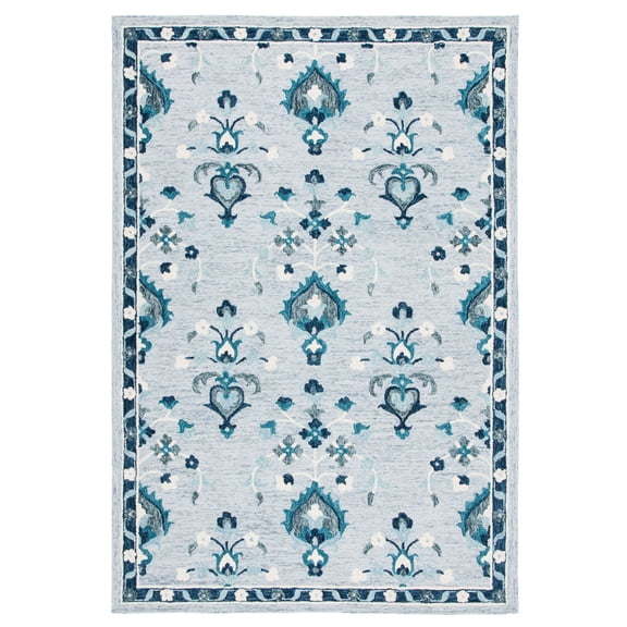 SAFAVIEH Metro Leon Medallion Area Rug, Blue/Ivory, 8' x 10'