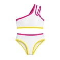 thumbnail image 3 of JAJAHO Bikini Sets For Girls 2 Piece Swimsuits One Shoulder Color Block Bathing Suit For Kids Teens 7-16Y Stylish Beachwear, 3 of 6