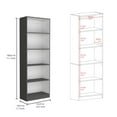 thumbnail image 2 of Knubmt 42" Wide 10 Shelves Wood Bookcase Bookshelf Book Storage Rack for Living Room, Office, Gray+White, 2 of 6