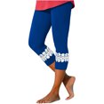 thumbnail image 2 of FNFYFH Clearance Womens Tight Fit Yoga Capris Body Shaping Workout Pants,Blue, 2 of 8