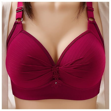 Red 50 Women s Push Up Wireless Thin Sports Bra Comfort Support No Bras Pack Underwire Bras Comfortable Wire Women Bras Plus Size Bralette Everyday Underwear