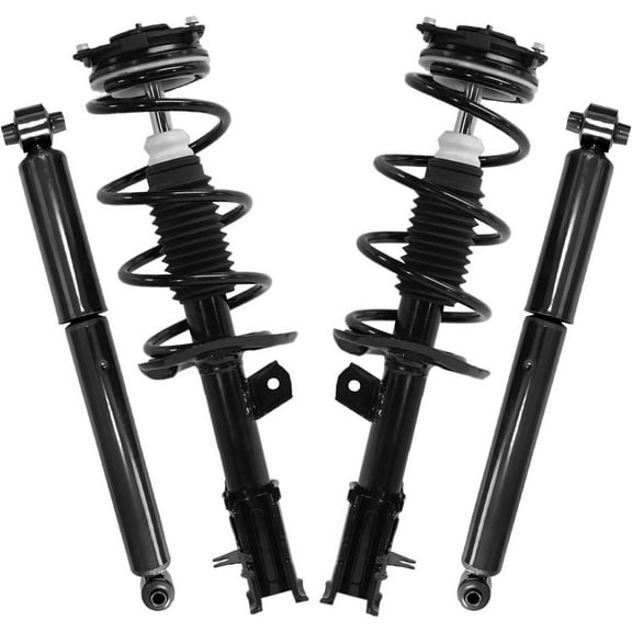 Detroit Axle - AWD Struts Shocks for 2012-2013 Nissan Rogue 2014-2015 Rogue Select, 2 Front Struts with Coil Springs 2 Rear Shock Absorbers Replacement Suspension Kit