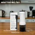 thumbnail image 5 of Mini Manual Coffee Grinder with 40 Adjustable Settings, White Portable Hand Coffee Bean Mill with 30g Capacity, Conical Burr Coffee Grinder with Crank for Travel, Camping, Office, Espresso, Pour Over, 5 of 5
