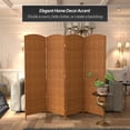 thumbnail image 2 of Red Lantern 6 ft. Tall Diamond Weave Fiber Room Divider - Dark Beige - 4 Panel, 2 of 6