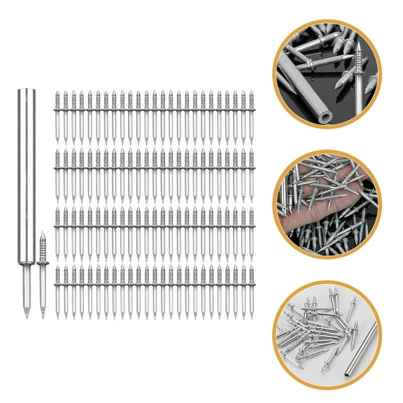 WHAMVOX Nails Double Headed Nail Set 2.70X0.30X0.30CM Silver