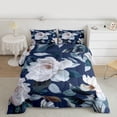 thumbnail image 2 of jejeloiu Vintage Cartoon Floral Bedding Comforter Set,Modern Abstract Aesthetic Twin Comforter Sets,Deepblue Green White Bedding Set For Men Women,Breathable Home Decor Reversible,2pcs, 2 of 8