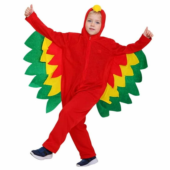 WhouRiu Little Boy Girl Outfits Role Play Cartoon Chicken Shaped Long Sleeve Bodysuit Holiday Party Soft Outfit Set Red,Sized 7-8