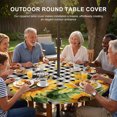 thumbnail image 3 of Round Outdoor Tablecloth with Umbrella Hole and Zipper, Sunflower Bee Tablecloth with Elastic Waterproof, Black Buffalo Plaid Botanical Leaf Floral Patio Table Covers for 31" - 35" Pool Tables, 3 of 9