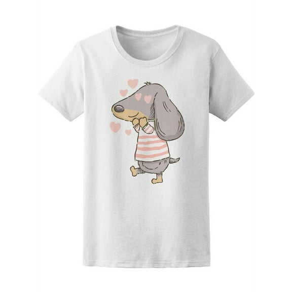 Cute Dachshund Feeling In Love T-Shirt Women -Image by Shutterstock, Female XX-Large