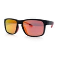 thumbnail image 4 of Polarized Color Mirror Light Weight Rectangle Sport Plastic Sunglasses Black Red - Red Mirror, 4 of 8
