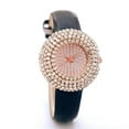 thumbnail image 4 of opvise Luxury Full Rhinestone Round Dial Faux Leather Strap Quartz Women Wrist Watch Red, 4 of 6