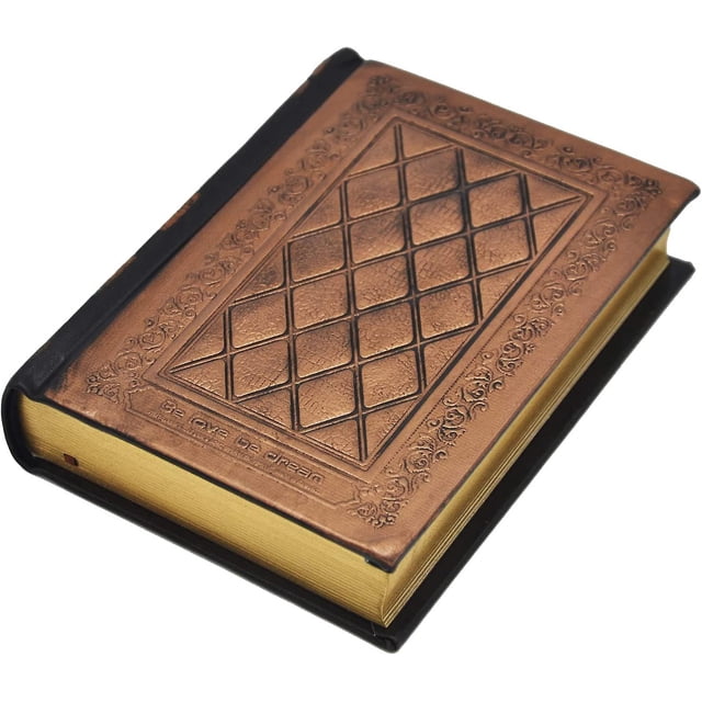 Diario personal TANGJMXG retro vintage cuero dorado cuaderno tapa dura