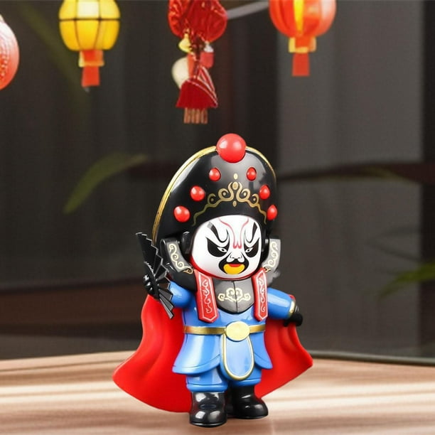Adorno de muñeca de Drama chino, juguetes para niños, muñeca que cambia de cara de ópera, estilo chino azul