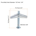 thumbnail image 2 of Uxcell 20Pack Spring Toggle Bolt Anchors, 3/8"x3" Male Thread Spring Loaded Hollow Wall Round Head Toggle Bolt, 2 of 7