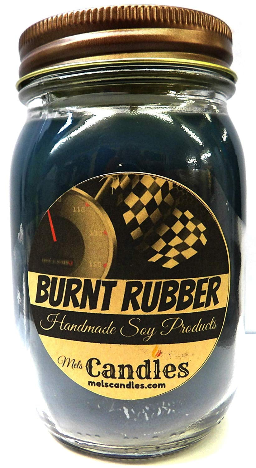 Handmade in USA Burnt Rubber 16 ounce Soy Candle