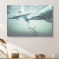 thumbnail image 1 of PixonSign Canvas Print Wall Art Dolphins Dive Underwater Amphibians Ocean Photography Modern Art Nautical Closeup Colorful Blue Ultra for Living Room, Bedroom, Office - 12"x18", 1 of 5