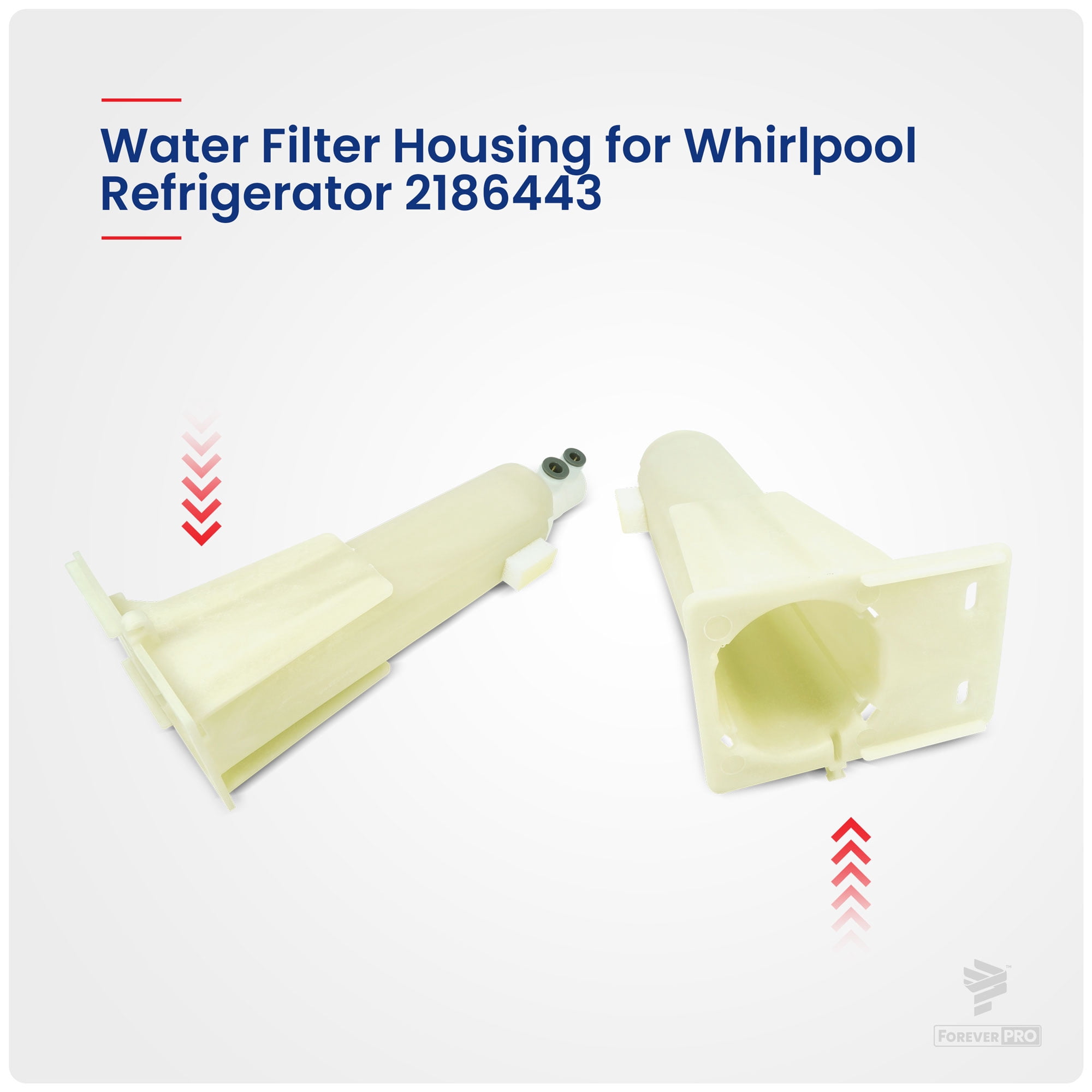 ForeverPRO WP2186443 Water Filter Housing for Whirlpool Refrigerator 2186443 451472 AH328166 EA328166