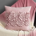 thumbnail image 6 of JWH 3D Handmade Square Rose Gold Velvet Floral Pillow Cases 18x18inch for Home Decoration, 6 of 12