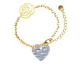 thumbnail image 2 of Delight Jewelry Acrylic Small Hologram Heart Gold-tone Flower Link Chain Bracelet, 6.75"+2" Extender, 2 of 4