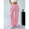 thumbnail image 5 of Women'S Wide Leg Sweatpants Elastic Waist Casual Baggy Pants with Pocket Streetwear Going Out Pink L, 5 of 7