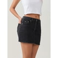 thumbnail image 4 of LMLYSoH Women Denim Skirts Solid Color Bodycon Jeans Skirts Summer Casual Mini Skirts Streetwear, 4 of 9