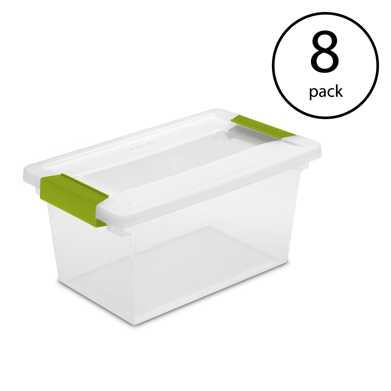 Sterilite Medium Clip Box Clear Plastic Stackable Storage Container Bin