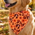 thumbnail image 3 of Thanksgiving Bandana for Dogs and Cats with Tie-On Design, 1-Pack, Orange Turkey and Pumpkin Print, Fall Pet Apparel Accessory, 3 of 6
