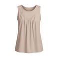 thumbnail image 5 of Womens Ruched Tank Tops, Sleeveless Shirts for Women Summer Casual Vintage Solid Color Scoop Neck Tanks Dressy Blouses, 5 of 5