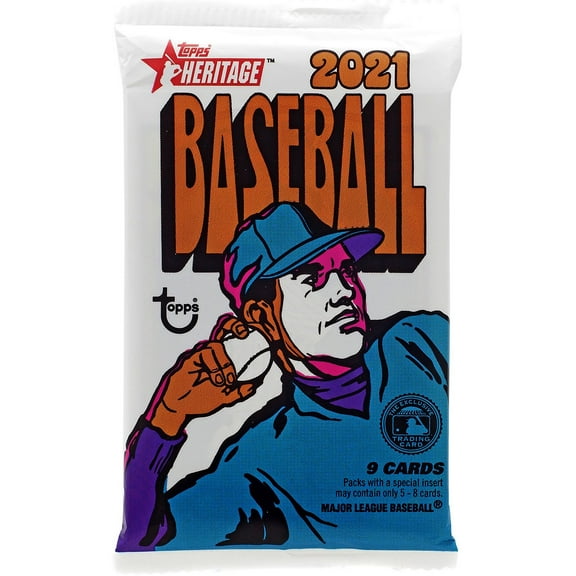 MLB Topps 2021 Heritage Baseball Trading Card RETAIL Pack (9 Cards)