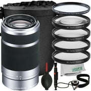 Ultimaxx Essential Sony E 55-210mm f/4.5-6.3 OSS Lens (Silver in White Box) Bundle - Includes: Protective UV Filter, Lens Pouch & More (14pc Bundle)