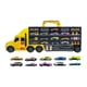 thumbnail image 3 of Juguetes de camión transportador para niños,Juego de juguetes de camión transportador de transporte,Juguetes para niños pequeños,Coche de eyección de amarillo, 3 of 10