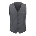 thumbnail image 1 of Yynuda Chaleco formal delgado de negocios para hombre Chaleco de traje con botones de color sólido, 1 of 1