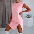 thumbnail image 4 of Guluxicc Athletic 2 Piece Sets for Women Sleeveless Crew Neck Top with Split Hem Shorts Solid Color Basic Active Outfits for Workout and Gym Exercise, 4 of 9
